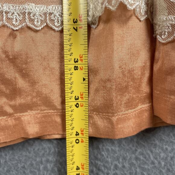 Odille Dress Womens 6 Tan White Floral Embroidered Mesh Overlay Sleeveless Bow - Picture 9 of 9